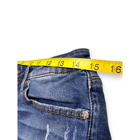 Vigoss Marley Mid-Rise Distressed Denim Shorts Size 27 - Picture 3 of 10